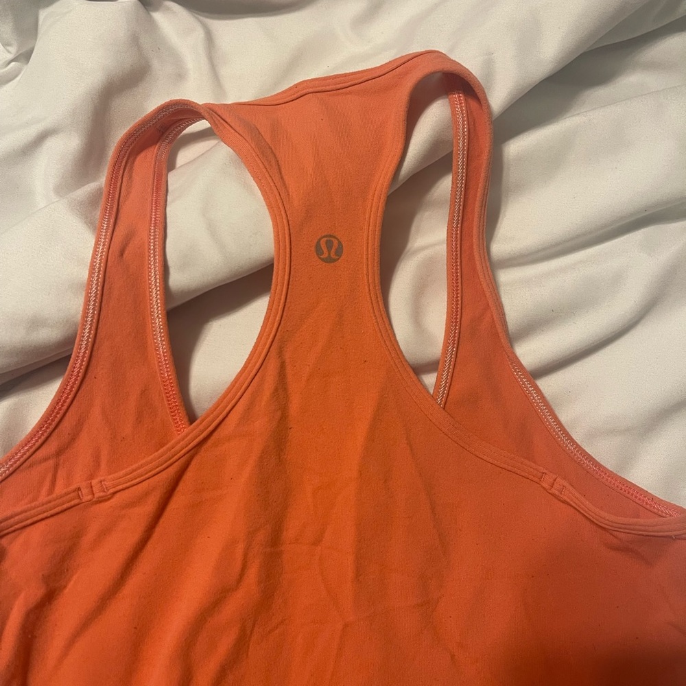 cool racerback lulu tank coral orange